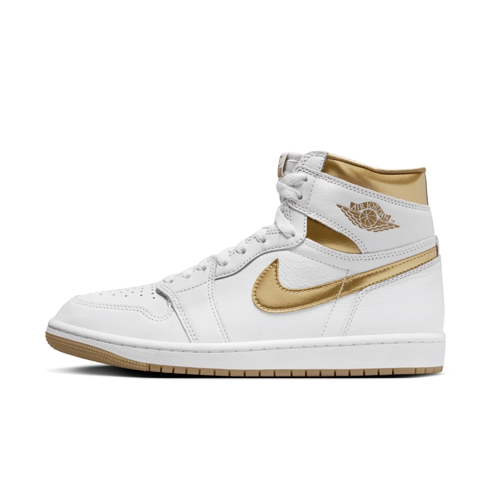 Nike White and Gold Air Jordan 1 Retro Hi OG